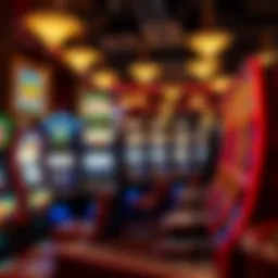 An overview of various slot machines in a casino setting