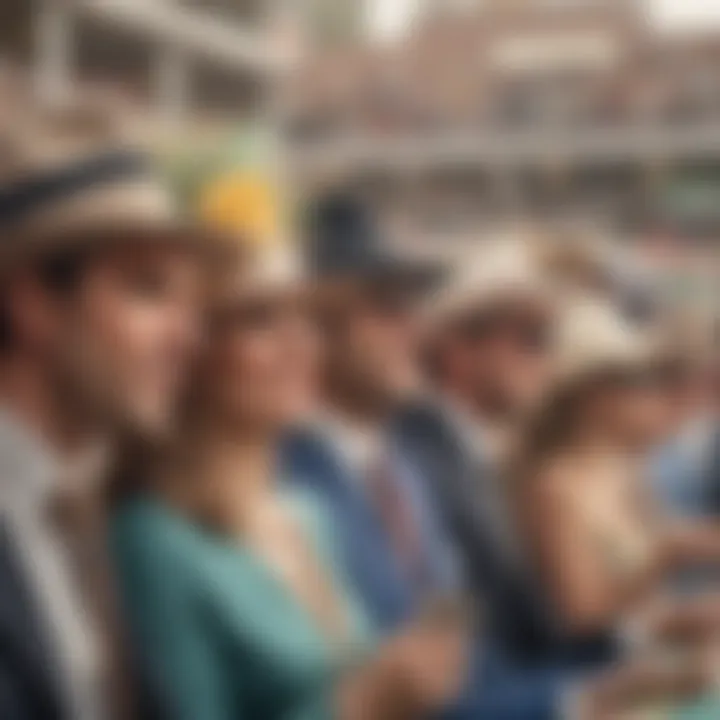 Spectators cheering at the Kentucky Derby event