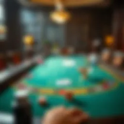 Elegant baccarat table setup