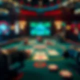 Intricate design of a casino card table showcasing gameplay