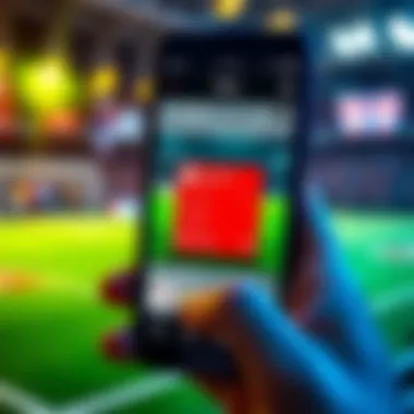 Mobile Betting Convenience with an App A smartphone showcasing a football betting app