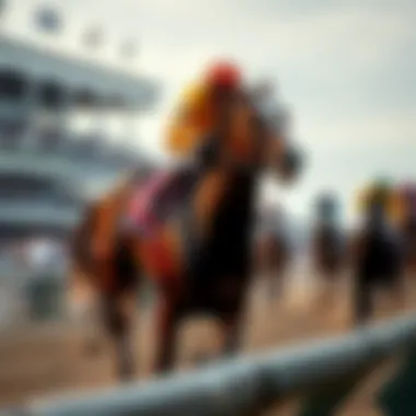 Thoroughbred horse racing at Belmont Stakes