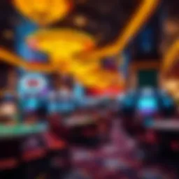 Luxurious gaming floor in a blue chip casino