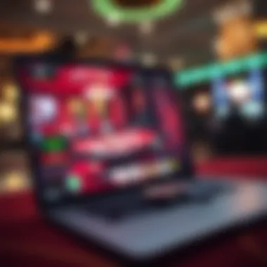 Online baccarat gameplay on a laptop