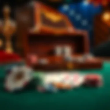 A luxurious wooden poker set featuring chips and cards