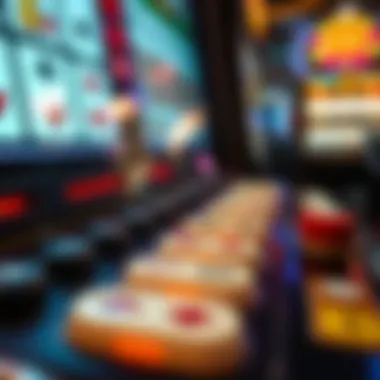 Detailed view of a Double Double Bonus Poker machine interface showcasing buttons and display