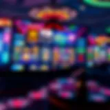 A serene view of an online casino interface with vibrant game options