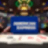 American Express logo against a digital casino backdrop