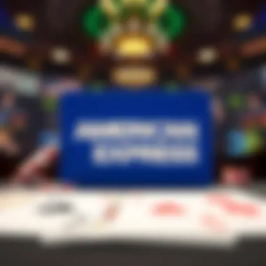 American Express logo against a digital casino backdrop