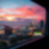 A scenic view of Atlantic City skyline from the bus window