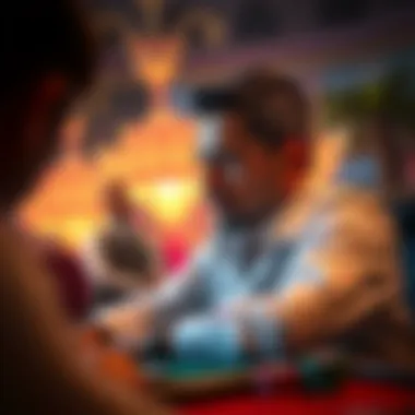 A player contemplating their next move in Caribbean Poker