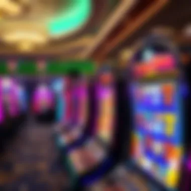Close-up of colorful slot machines in the Carnival Vista casino