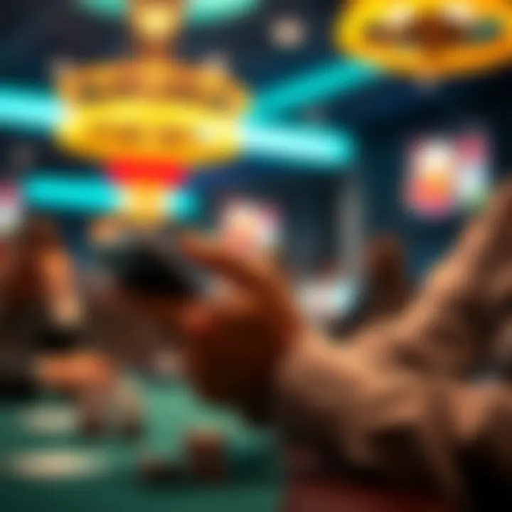 A player reviewing transactions on a mobile device