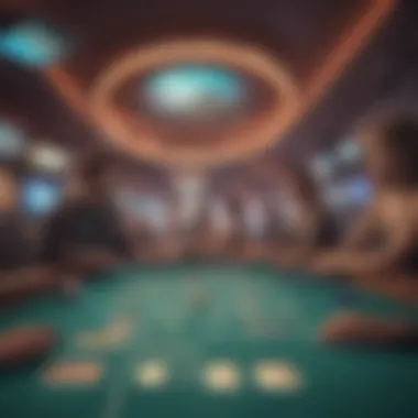 A futuristic depiction of online gaming landscape influenced by casino simulation