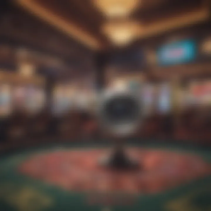 A close-up of a surveillance camera monitoring a casino floor