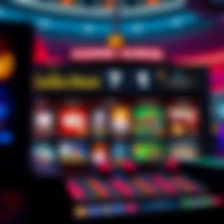 Interactive Gaming Experience Vibrant casino interface showcasing various game options
