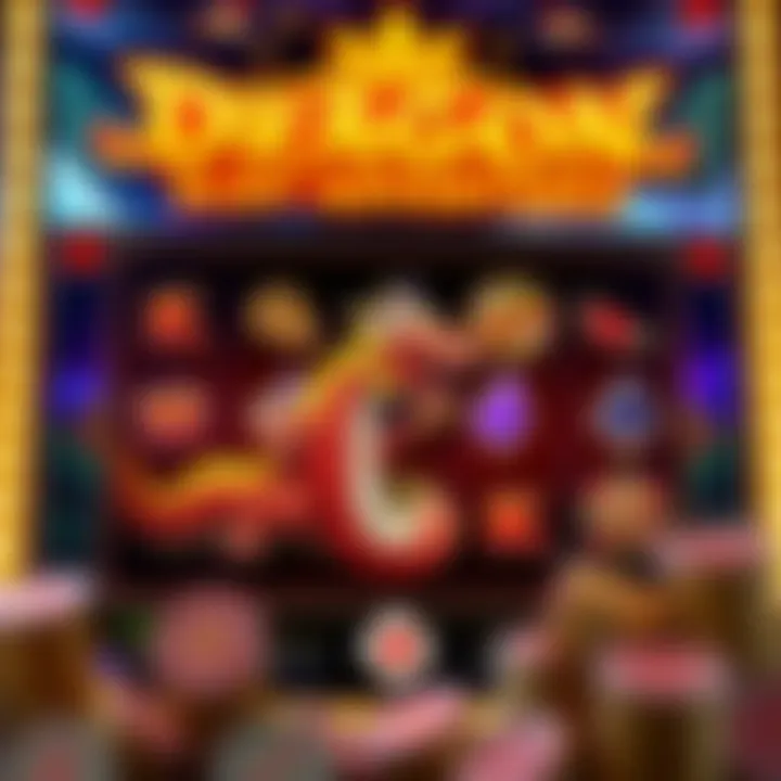 Gameplay screen showcasing unique dragon-themed symbols