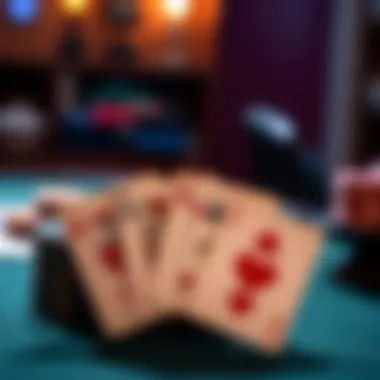 Elegant Poker-Themed Playing Cards Elegant poker-themed playing cards displayed on a table