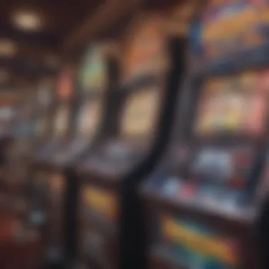 Colorful array of free casino slot machines