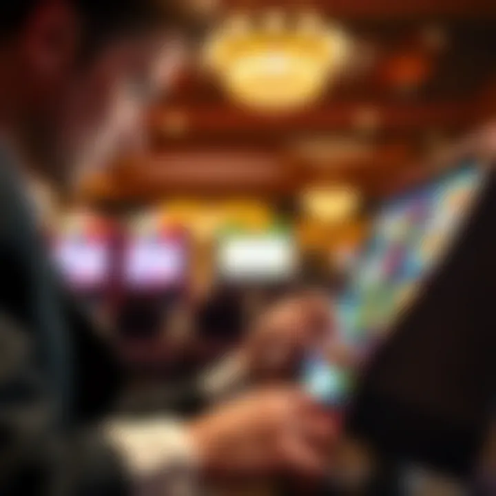 Player Engaged with Casino Slots Illustration of a player enjoying free casino slots on a device