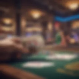 Virtual casino environment with vibrant graphics