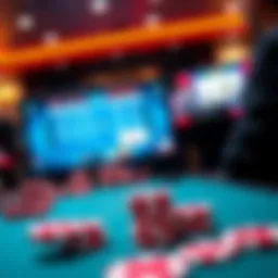 Virtual poker gameplay interface showcasing advanced strategies