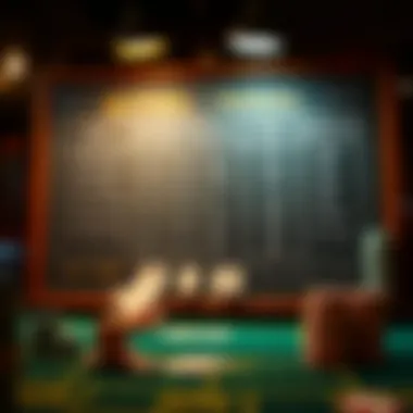 A chalkboard illustrating various betting strategies for craps