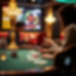 Virtual poker table with players