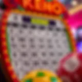 Colorful Keno board with numbers