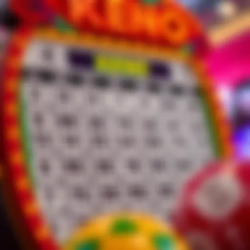 Colorful Keno board with numbers