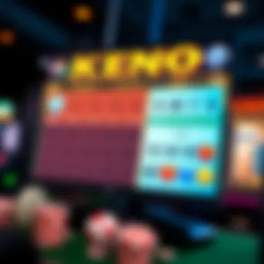 Different variations of keno displayed on a screen