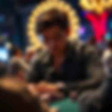 A player contemplating their next move in a poker game