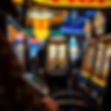 Engaging with Online Slots Player interacting with an online slot machine.