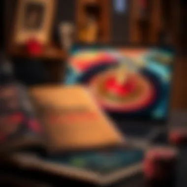 A strategy guidebook placed beside a laptop displaying a virtual roulette game