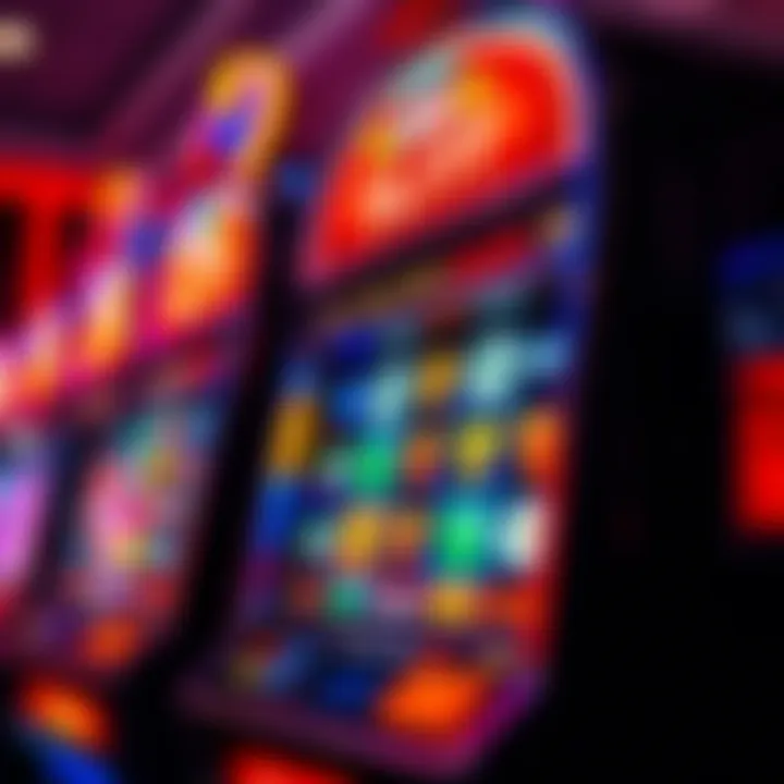 Vibrant depiction of a slot machine with colorful symbols