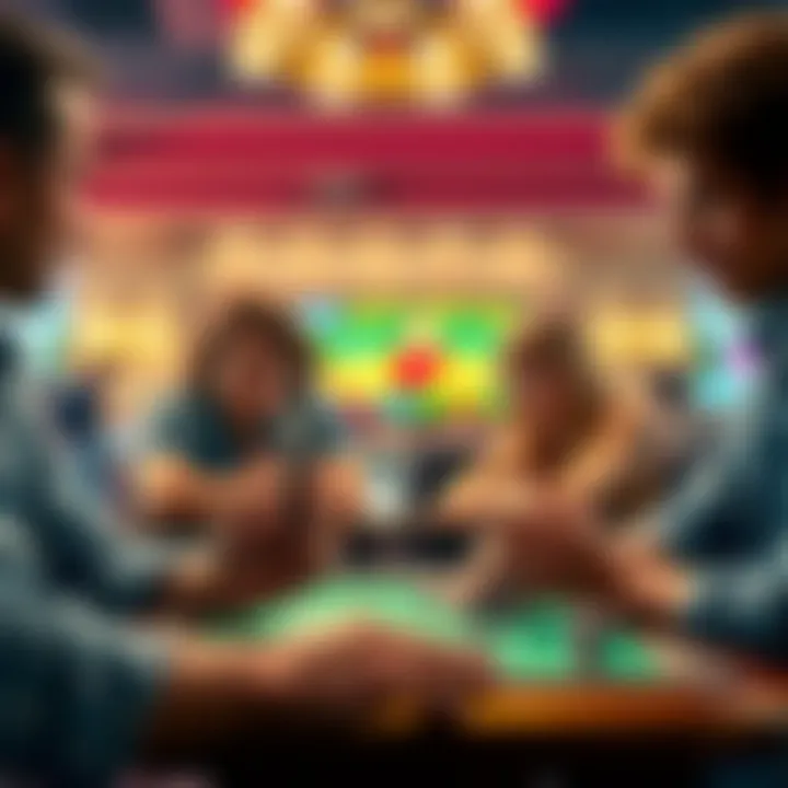 Social Interaction Through Poker Apps A group of friends enjoying a poker game on a mobile device