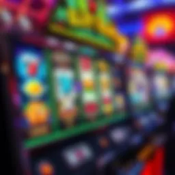 Colorful slot machine interface showcasing various game themes