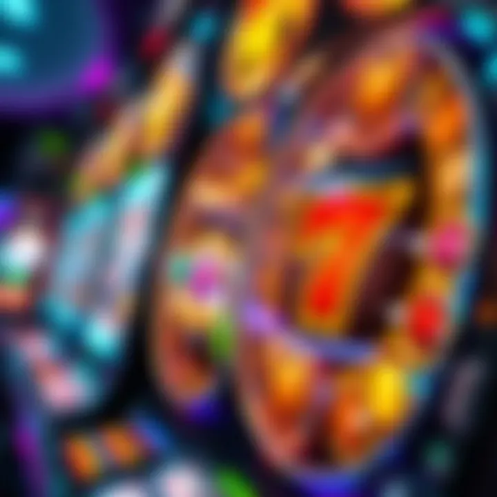 Spinning Reels with Vibrant Symbols Close-up of spinning reels with vibrant symbols and animations