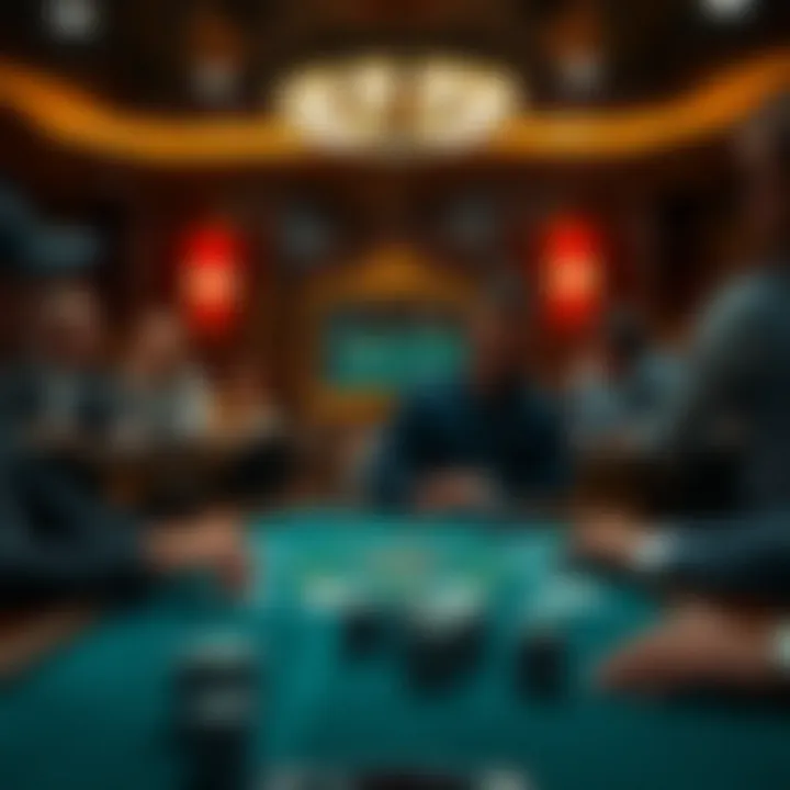 Elegant poker room featuring players engaged in a game