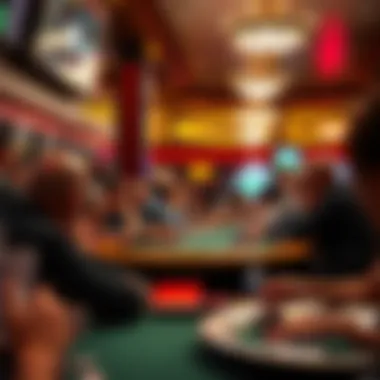 A lively sports betting area with enthusiastic participants