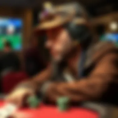 Profile of a game hunter during a poker match