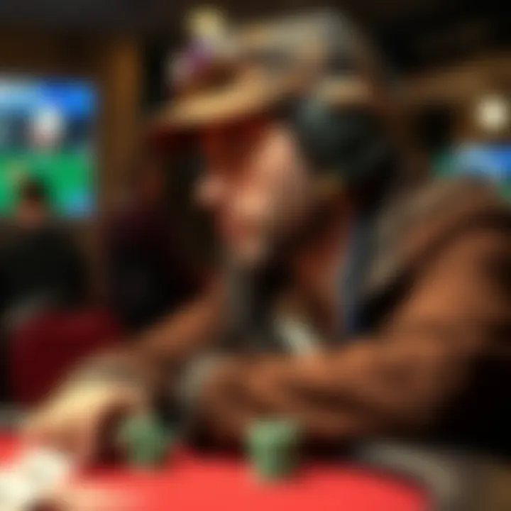 Profile of a game hunter during a poker match