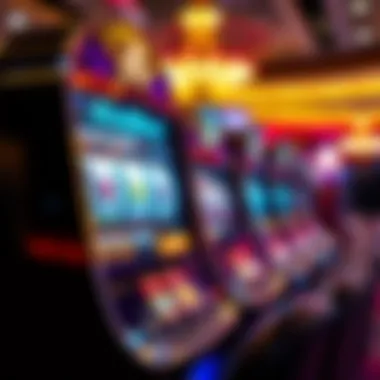 An elegantly designed slot machine with bright lights