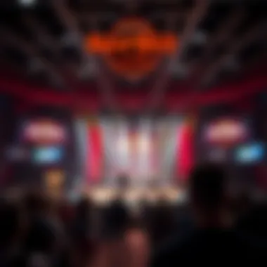 Live entertainment stage with performers captivating the audience