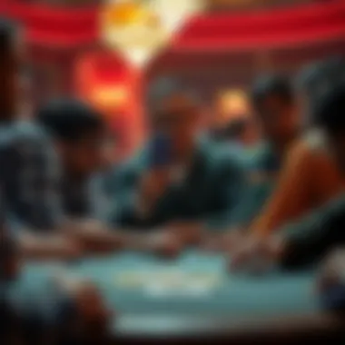 A vibrant poker community gathering, reflecting Molina's influence