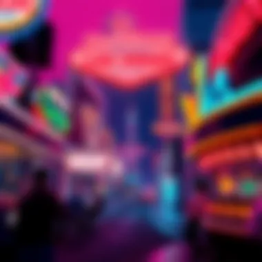 Vibrant Neon Culture A vibrant display of neon lights and cultural elements that reflect Las Vegas's unique atmosphere.