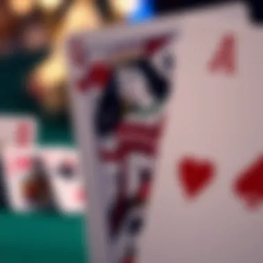 Symbolism of the Lucky Ladies Bet Close-up of a blackjack card featuring a queen and an ace