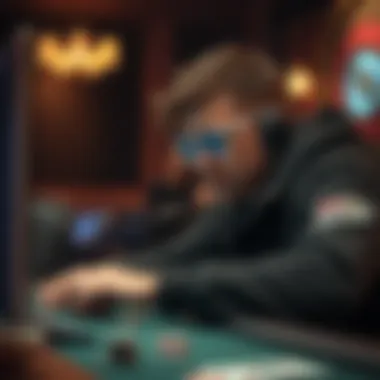 Strategic Engagement in Online Poker Player engaging in a strategic online poker session