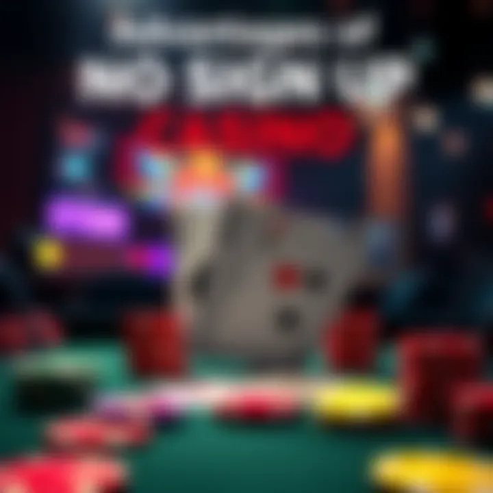 Infographic showcasing advantages of no sign up casinos
