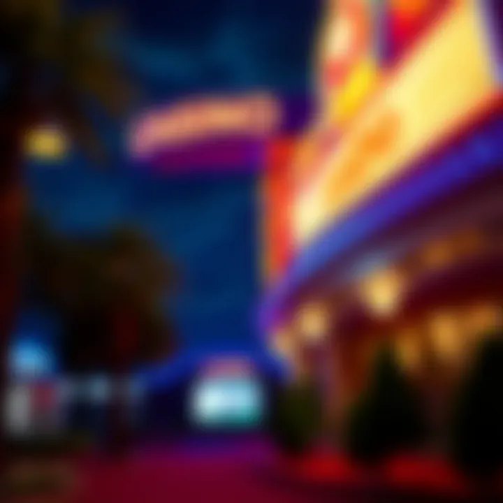 A stunning view of a North Mississippi casino facade at night